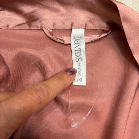 New without‎ Tags David’s Bridal Dusty Rose Satin Robe Size Large/XL - Picture 9 of 11